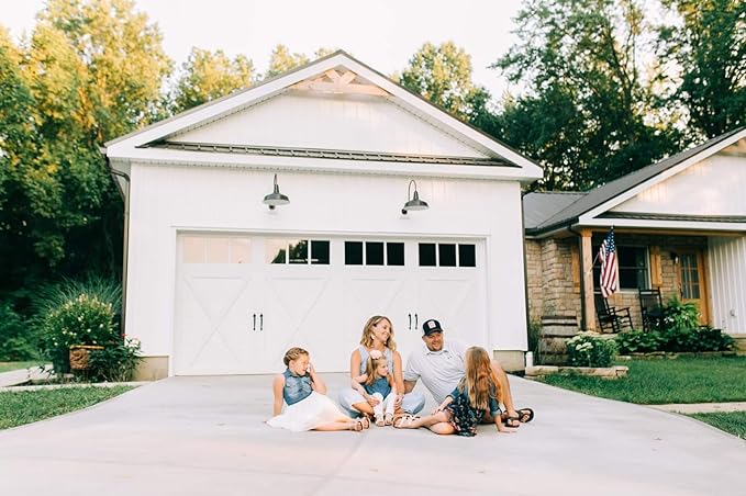 Steel Lighting Co. Gardena Barn Light | Outdoor Wall Mounted | 16" Dome | 11" Gooseneck | Farmhouse Light Made in America | Matte Black Exterior/Brass Interior