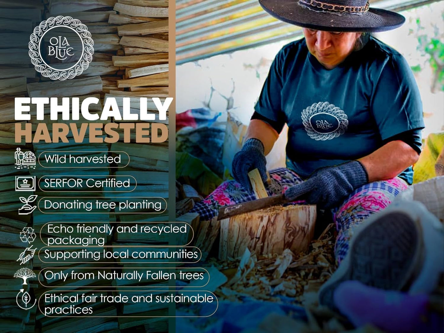 Palo Santo Smudging Sticks Bulk (1 Pound) from Peru -100% Natural Incense, Premium High Resin for Spiritual Cleansing - Substantially Hand-Picked, Ethically Wild Harvested - Sustainable Packaging