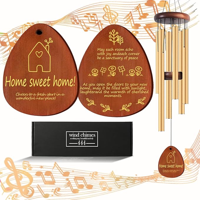 House Warming Gifts New Home,New Home Gift Ideas， Home Sweet Home，House Warming Gift，BestGifts for Housewarming，House Warming Gifts for Women or Men，26 Inch Wind Chimes