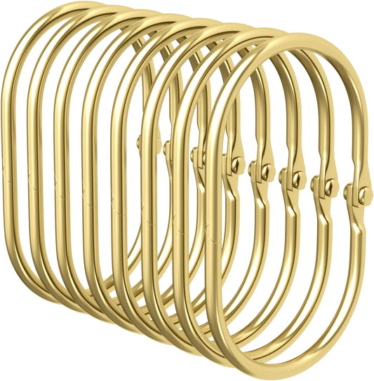 Shower Curtain Rings Gold Shower Curtain Hooks Anti-Drop Shower Rings for Curtain, Metal Shower Curtain Rings Rust Proof, Shower Hooks for Shower Curtain Rod, 12 Pcs Gold Curtain Rings