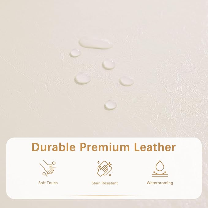 HUIMO Faux Leather Storage Ottoman Bench 50.3 inch Extra Long Upholstered Bedroom Bench with Large Storage Space for The Living Room, Entryway, Bedroom Hold Up to 300lbs (Cream)