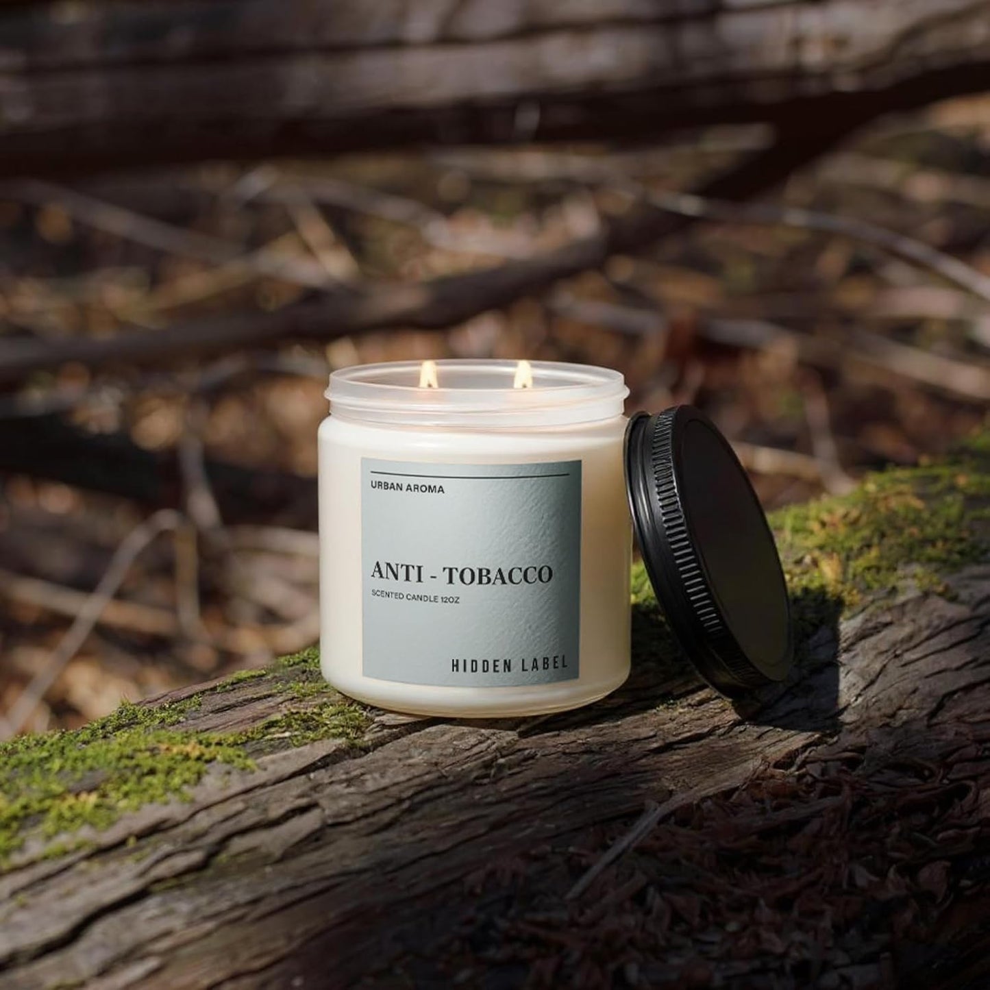 Hidden Label Anti Tobacco Fall Candls, 12oz 2 Wick Non Toxic Candles for Home Scented, Natural Soy Wax Clean Burning Aromatherapy Candle, 70H Long Lasting for Stress Relief & Relaxation Gifts