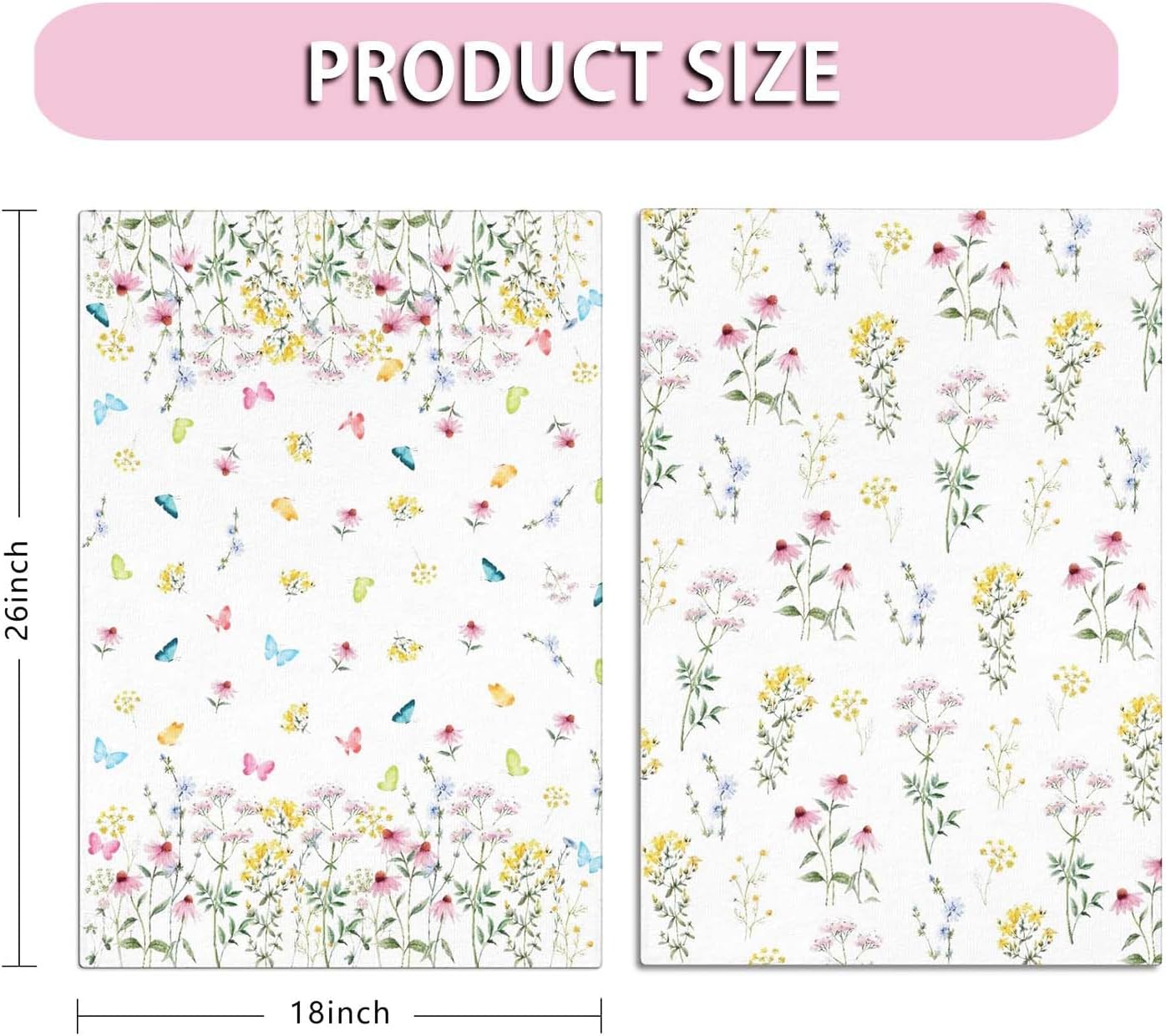 Kitchen Towels Seasonal Kitchen Towels Floral Dish Towels Kitchen Hand Towels Decorative Kitchen Tea Towels Decorative Set 2 Pcs of 18×26 Inch