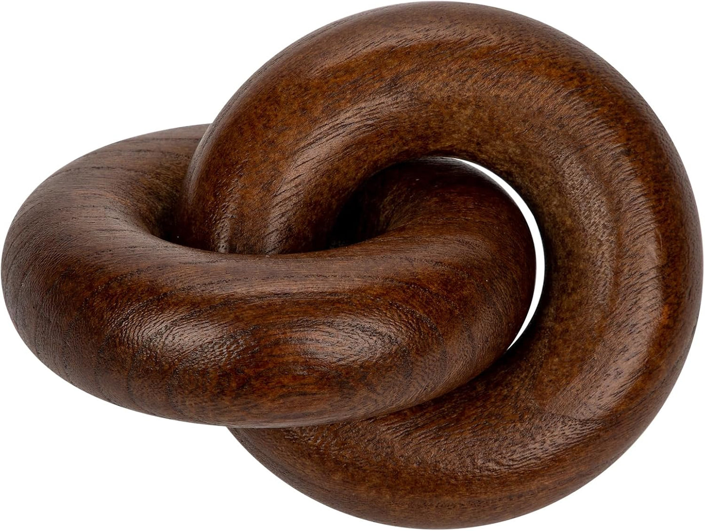 Table Decor Handcrafted Wooden Knot Sculpture Decor – Modern Nordic Style Decorative Accent for Home, Office, Shelf, and Console Table – Dark Walnut Finish, 7"x4.7"