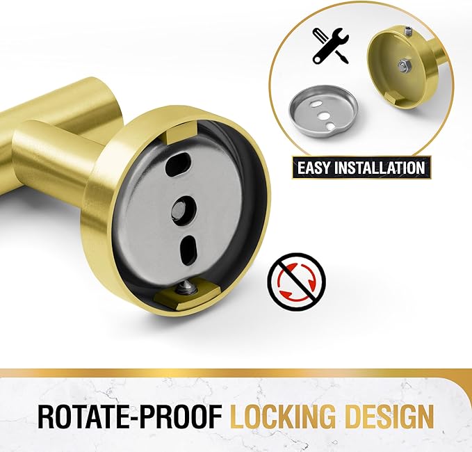 HITSLAM Gold 25.7 Inch Towel Bar for Bathroom, SUS304 Stainless Steel Bathroom Towel Rack Wall Mounted, Modern Home Decor Bath Towel Holder with Hardware Accessories