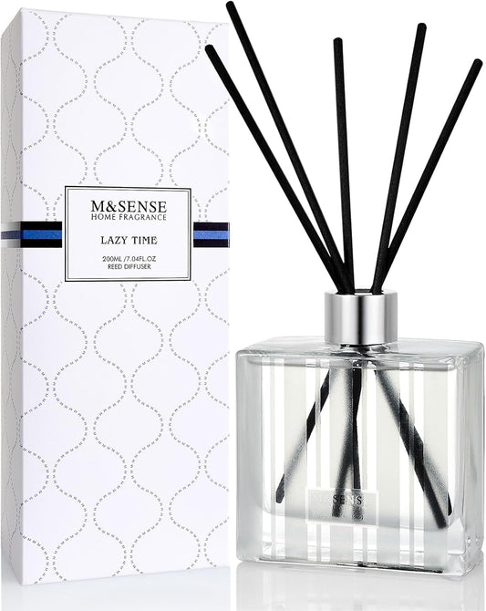 M&Sense Reed Diffuser Set - 7.04 oz Jasmine & Orange Flower Scented Diffusers for Home, Non-Toxic Oil Diffuser with Sticks, Fragrance Diffuser Gifts for Bedroom Bathroom Office