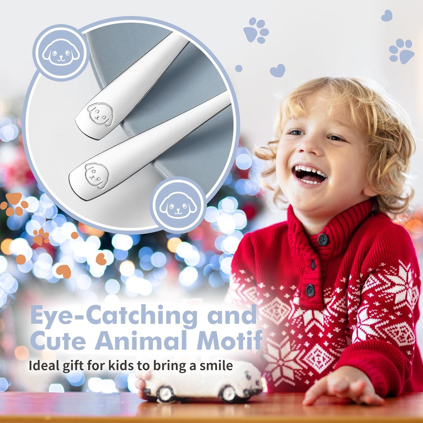 DRKIO Stainless Steel Toddler Forks Set - 12 Pieces Kids Forks Set Children Safe Food Grade Kids Silverware Small Forks Metal Toddler Utensils Dishwasher Safe Mirror Polished