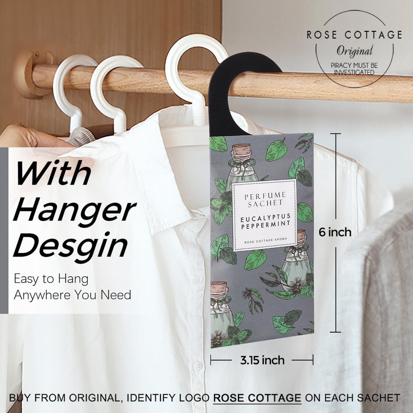 Large 12 Packs Eucalyptus Peppermint Hanging Closet Air Freshener Scented Sachets Long Lasting Smell Goods