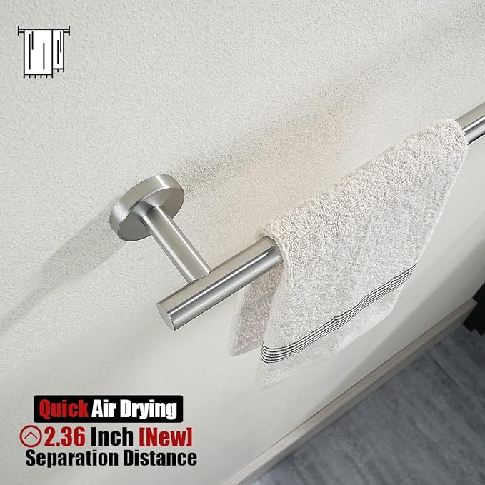 JQK Bath Towel Bar, 33 Inch 304 Stainless Steel Thicken 0.8mm Single Towel Rack for Bathroom, Towel Holder Brushed Finished Wall Mount, Useable Length 30 Inch, TB110L30-BN