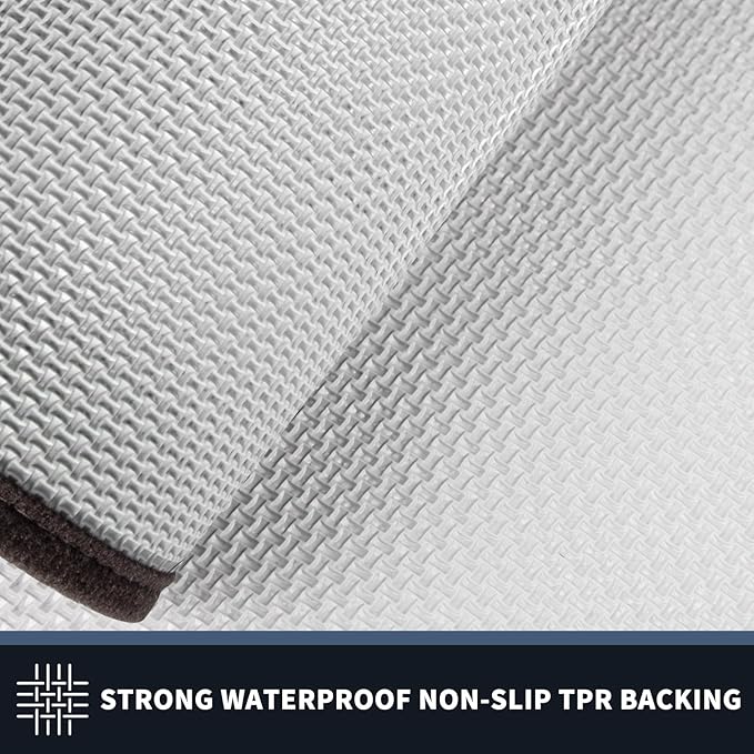 PURRUGS Dirt Trapping Door Mat 34" x 60", Non-Slip/Skid Machine Washable Entryway Rug, Shoes Scraper, Area Rug, Super Absorbent Welcome Mat for Muddy Wet Shoes and Paws, Grayish Brown & Coffee