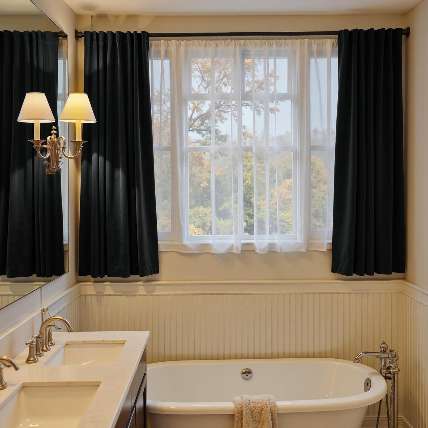 Lazzzy Velvet Curtains Black Halloween Home Decor Thermal Insulated Drapes for Bedroom Living Room Blackout Window Treatments Luxury Rod Pocket 63 Inches Long 2 Panels