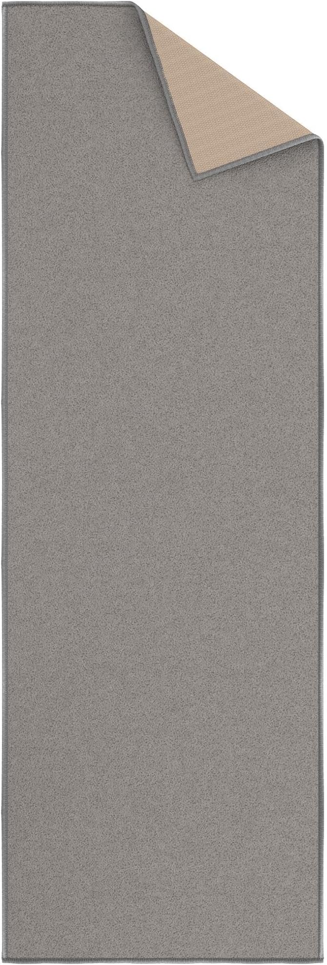 Ottomanson Hallway Runner Rug 20" x 59" Non Slip Solid Area Rugs Easy to Clean Laundry Rug Runner Durable & Pet Friendly Floor Carpet Runners for Hallways Entryway Living Room Kitchen, Gray