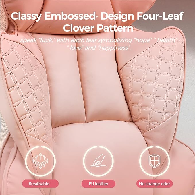 COMHOMA Big and Tall Office Chair 400LBS Wide Ergonomic Gaming Chair with Deluxe Embossing Designed Leather with Foot Rest,150°Reclining Adjustable Armrests Pocket Spring Back Support and Pillow