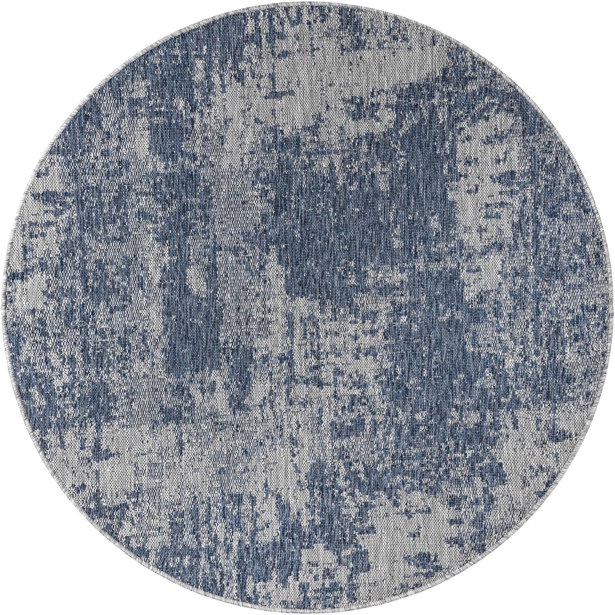 Keen Home Design Terrace Outdoor Round Rug - 8ft Round Washable Indoor/Outdoor Rug for Patio, Kitchen, Balcony, Beach, Garden, Deck and Porch, Size: 7'7" Round