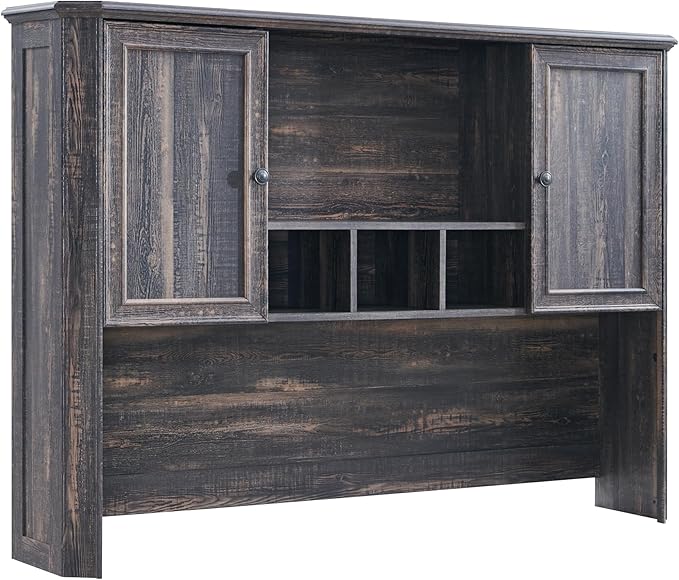 T4TREAM 59" Farmhouse Wood Desk Hutch with Ample Storage, Only Match VSC Series Farmhouse Desk (Dark Rustic Oak)