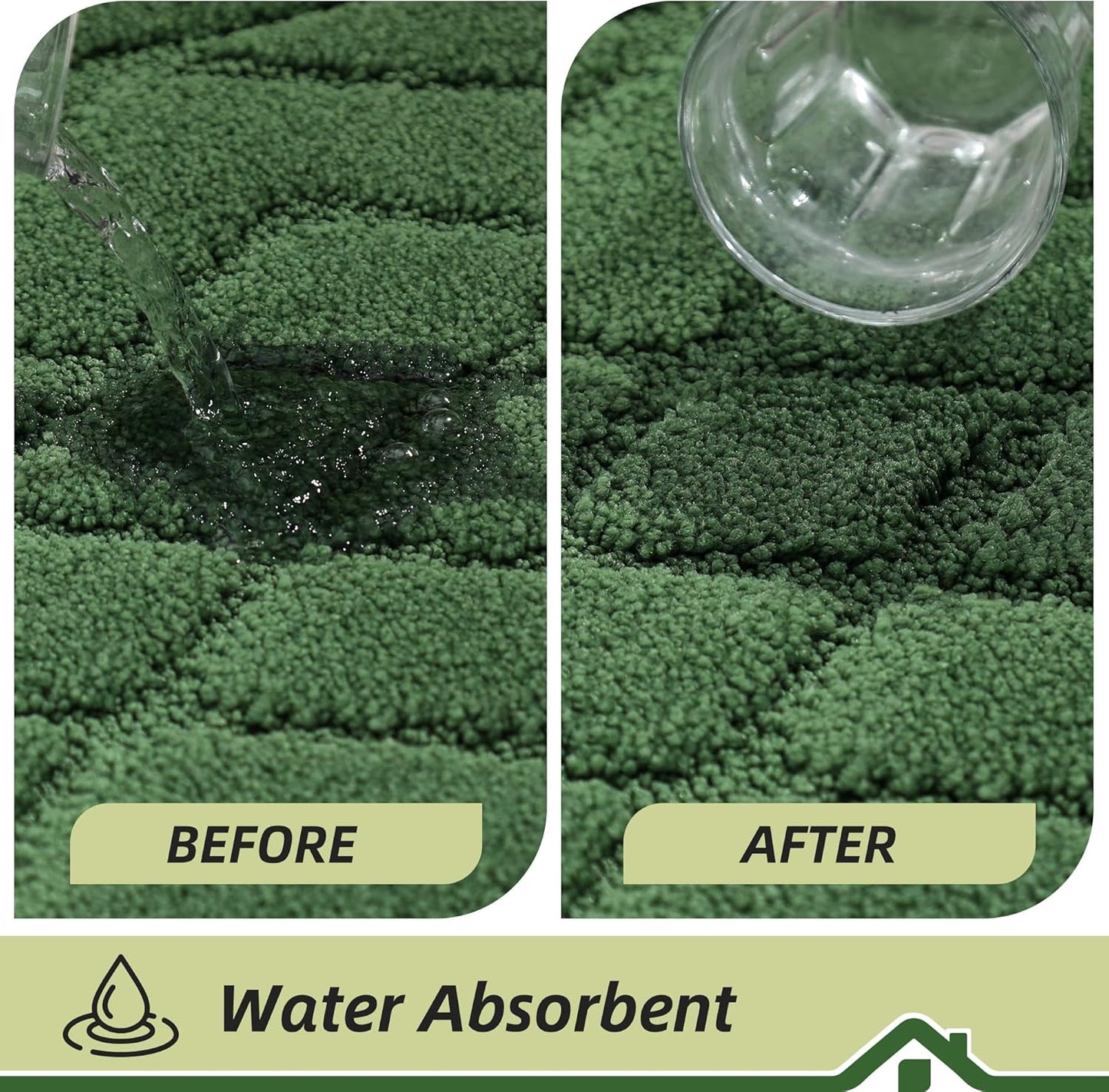 BEQHAUSE Kitchen Runner Rug 20”x59” Washable Non Slip Kitchen Mats for Floor Absorbent Soft Kitchen Rugs for Floor,Sink,Hallway,Laundry,Green