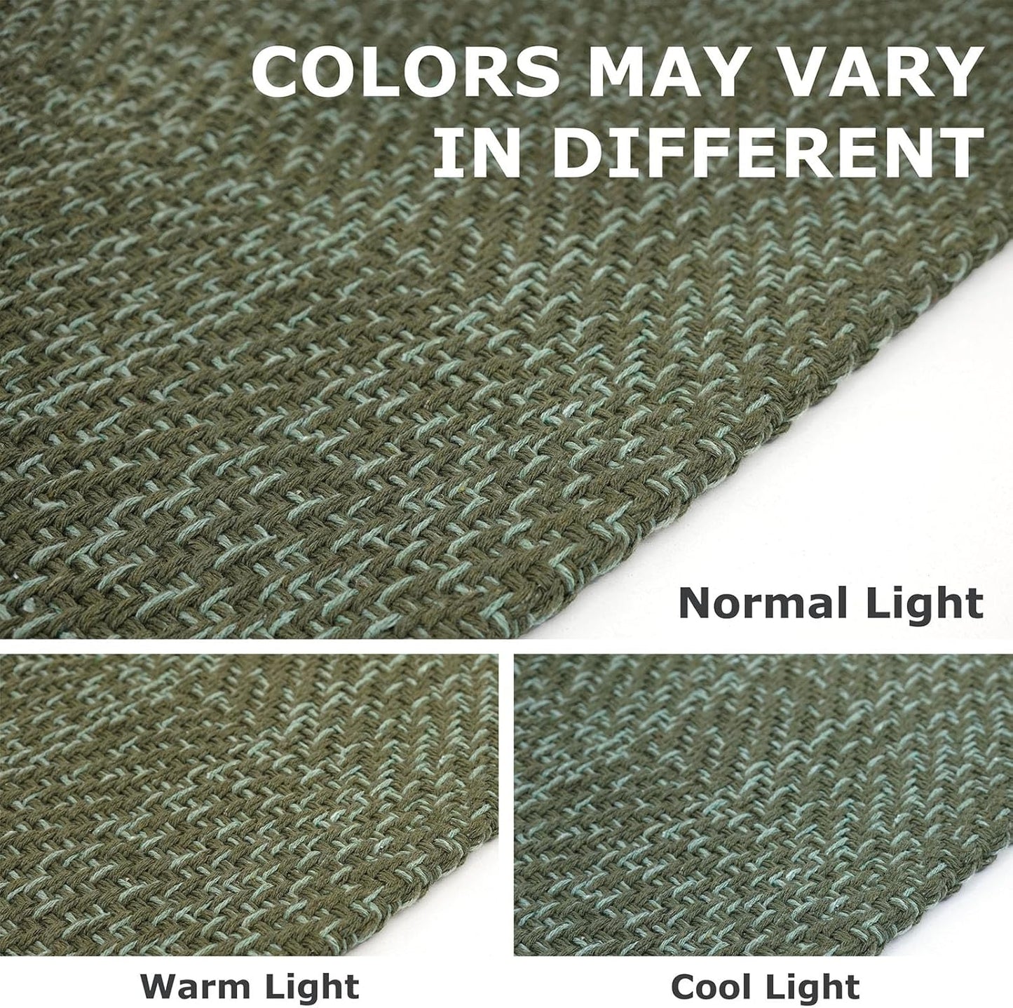 IOHOUZE Washable Runner Rug 2x6 Non Slip Runners for Hallways Entryway Runner Indoor, Kitchen Rugs Woven Cotton Floor Carpet for Kitchen Hall Entrance Bedroom, Olive Green/Dusty Green