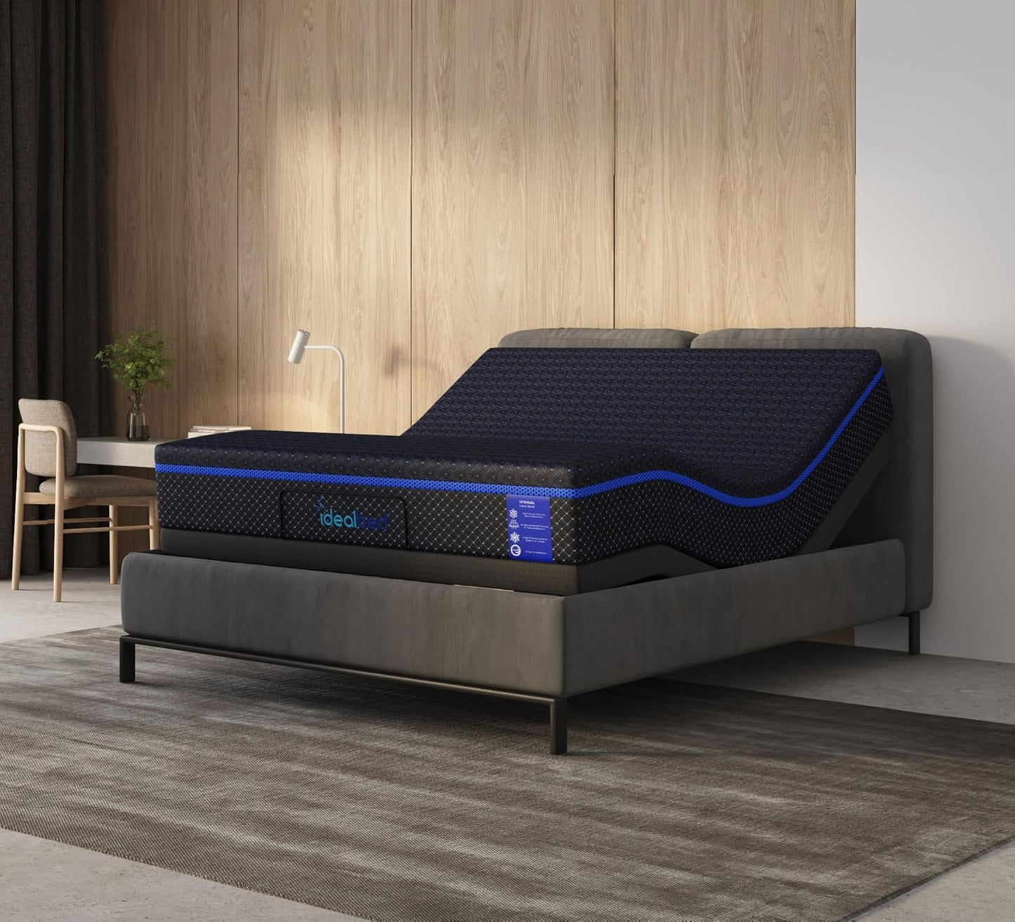 iDealBed S4 Nebula Luxury Hybrid Mattress + 4i Custom Adjustable Bed Sleep System, Comfort, Cooling & Support, Advanced Silent Operation, Massage (Medium Soft, Queen)