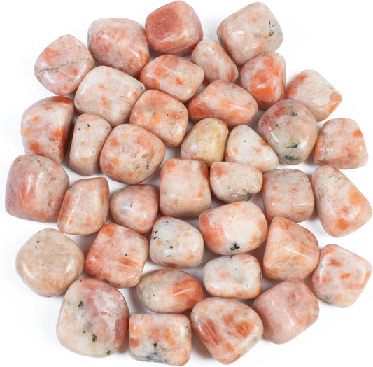 Crocon (2200+ Carats) Sunstone Tumbled Stones and Crystals bulk Natural Crystal Kit for Reiki Healing Crystal Polished, Tumble Stones, Chakra Balancing, Reiki Gift, Home Decor Size : 20-25 mm