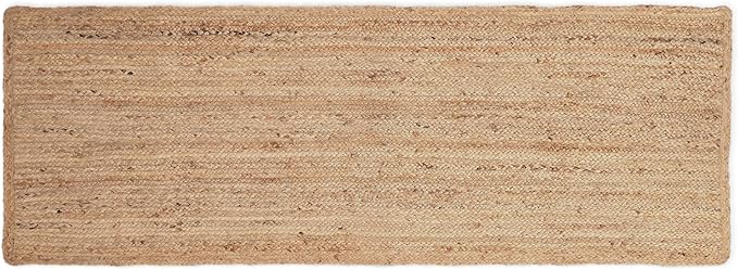 REDEARTH · Area Runner Rug - 2'x6' Braided Natural Jute with Non-Skid Backing - Handwoven Rectangular Boho Rug for Bedroom, Kitchen, Living Room - Farmhouse Aesthetic Home Decor - Handmade Carpet