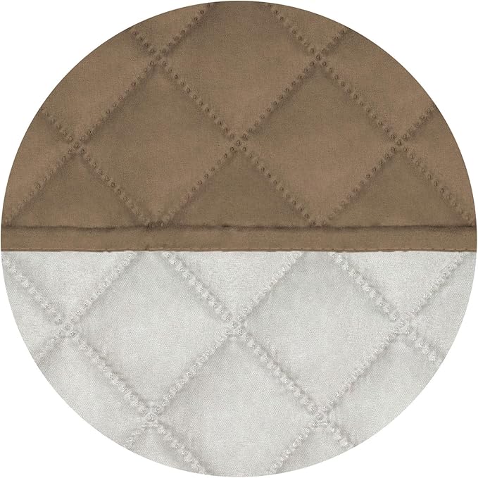 PureFit Reversible Quilted Sofa Cover, Water Resistant Slipcover Furniture Protector, Washable Couch Cover with Non Slip and Elastic Straps for Kids, Dogs, Pets (Oversized Chair, Camel/Ivory)