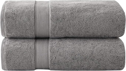 Madison Park 800GSM Bath Sheet Towel Oversized 34" x 68" 2 Pack 100% Cotton Bath Towel Set Highly Absorbent Hotel Spa Quality for Bathroom, Grey