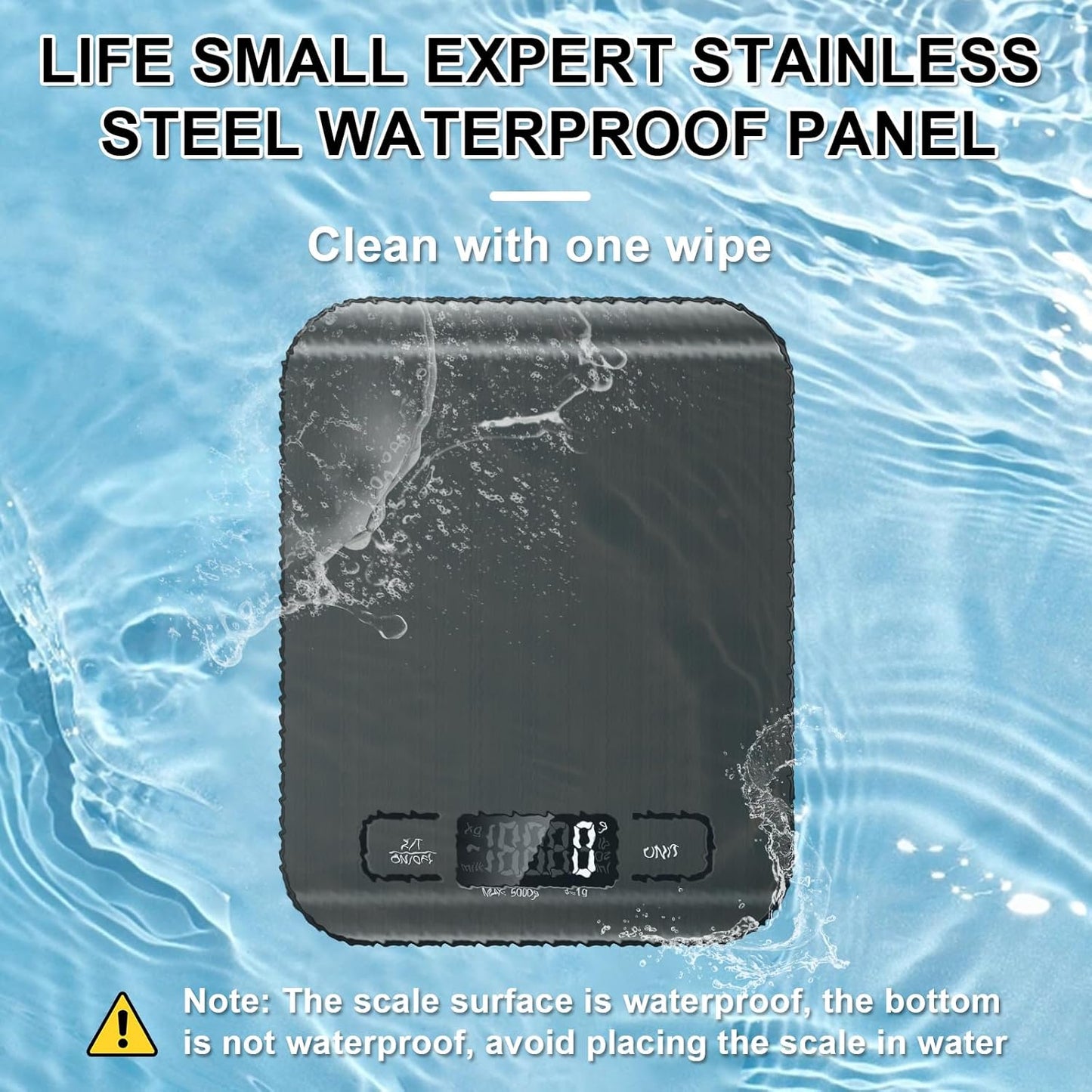 Food Scale, 11lb Kitchen Scale with 6 Units Tare Function & LCD Display, 0.05oz/1g Stainless Steel Digital Food Scale Grams and Ounces for Baking, Cooking, Dieting and Meal Prep (Black)