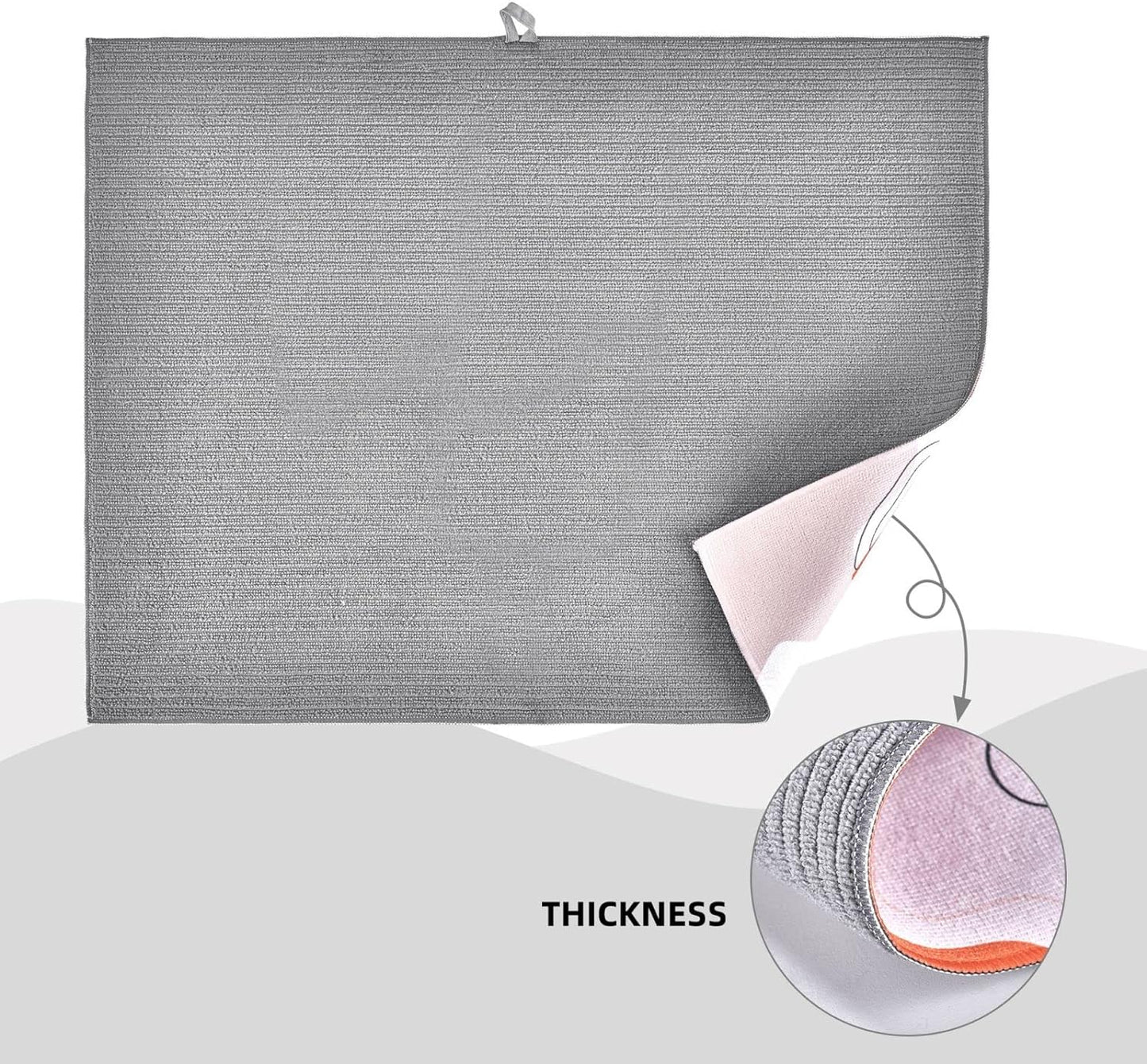 Modern Art Yellow Gray Dish Drying Mat 18x24 For Kitchen Counter Absorbent Microfiber Dishes Pad Dish Drainer Rack Mats Fast Dry Kitchen Accessories