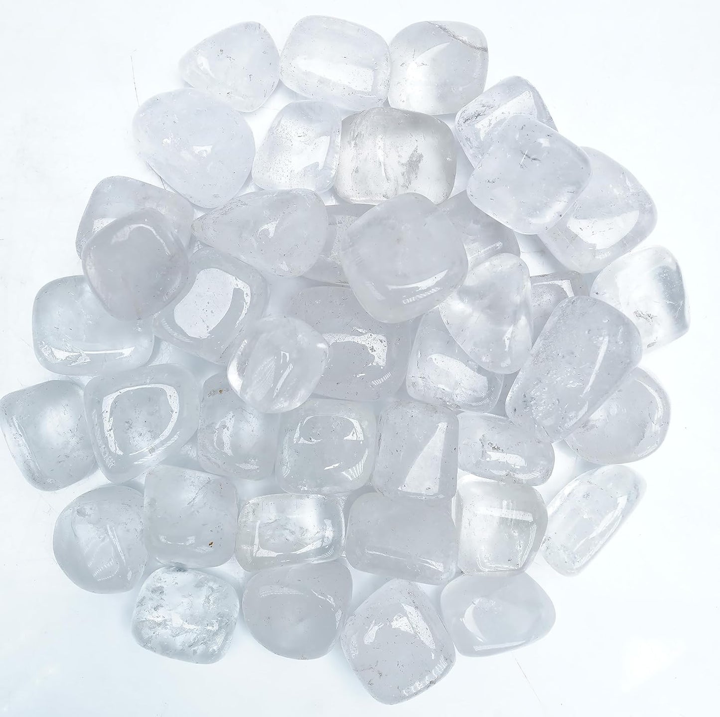 Crocon 1LB Clear Quartz Tumbled Stones and Crystals Bulk 2000+ Carats Natural Crystal Kit for Reiki Healing Crystal Polished, Tumble Stones, Chakra Balancing, Reiki Gift Home Decor Size : 20-25 mm