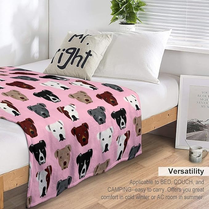 Throw Blanket for Teens Boys Girls and Adults Soft Warm Cozy Funny Midweight Food Flannel Blankets for Couch Sofa Bed Camping Travel Home Decor 50" X 60" (Dog, Custom)