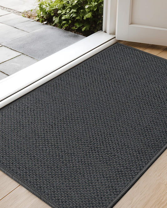 Color&Geometry Door Mat 26" x95, Front Door Mat Indoor Rugs for Entryway, Non Slip Washable Low-Profile Inside Doormat, Entry Mat Entry Rug Door Mats Indoor Entrance, Grey (Rolled-up NO Creases)