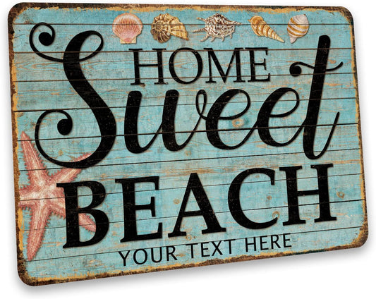 Custom Home Sweet Beach Beachhouse Beachtown Décor Seaside Décor Personalized Your Text Here Beachtown Décor Wall Art 108122002011