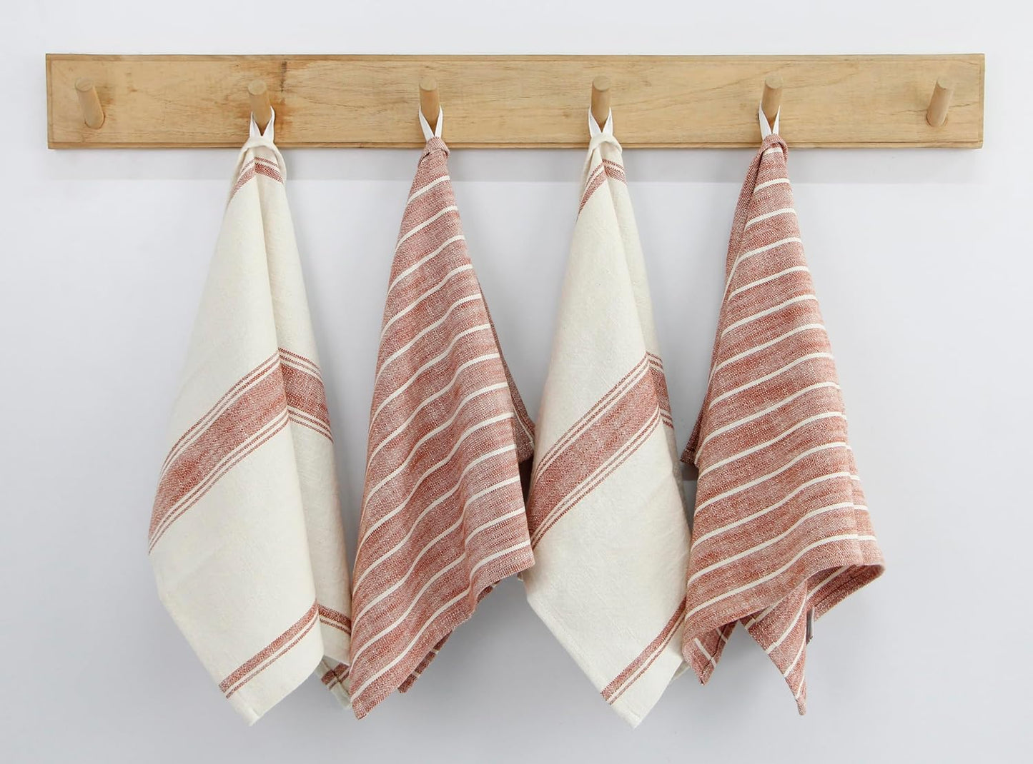 KAF Home Natural Rustic Farmhouse Slubbed Kitchen Towel | 100% Cotton Dish Towel, 18 x 28 Inches | Soft and Absorbent (Rust, 18 x 28-4 Pack)