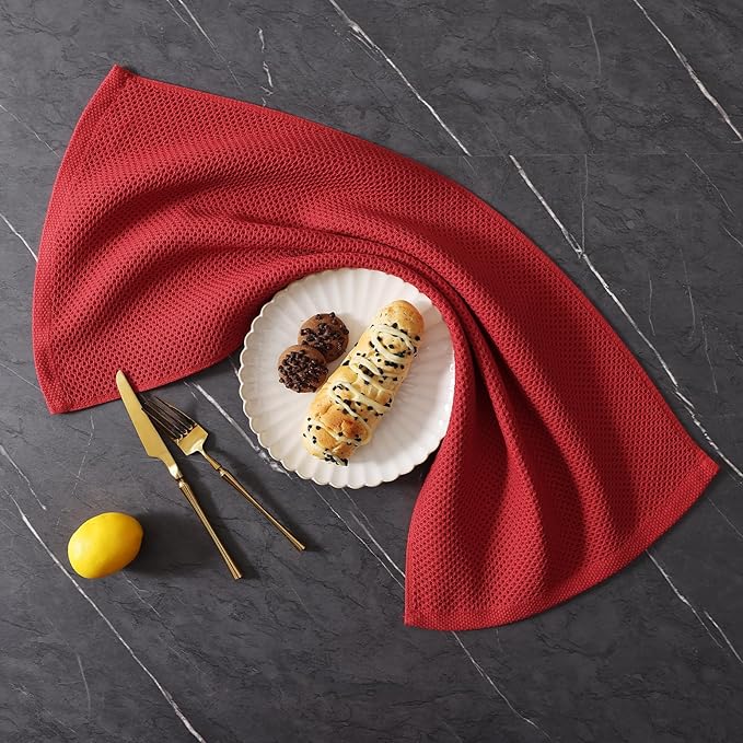 Homaxy 100% Cotton Kitchen Towels and Dishcloths Set, 12 x 12 Inches and 13 x 28 Inches, Set of 8 Bulk Kitchen Towels Set, Ultra Soft Absorbent Dish Cloths for Washing Dishes, Mixed Color