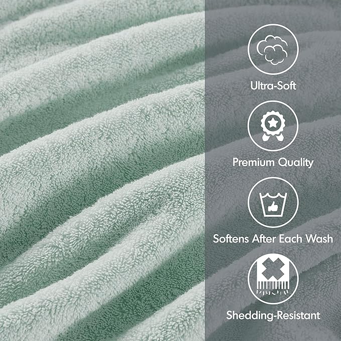 Madison Park 800GSM Bathroom Towel Set of 8 100% Cotton Bath Towel Set for Bathroom Luxurious Highly Absorbent 2 Bath Towels 2 Hand Towels 4 Washcloths Quick Dry Spa Quality Seafoam