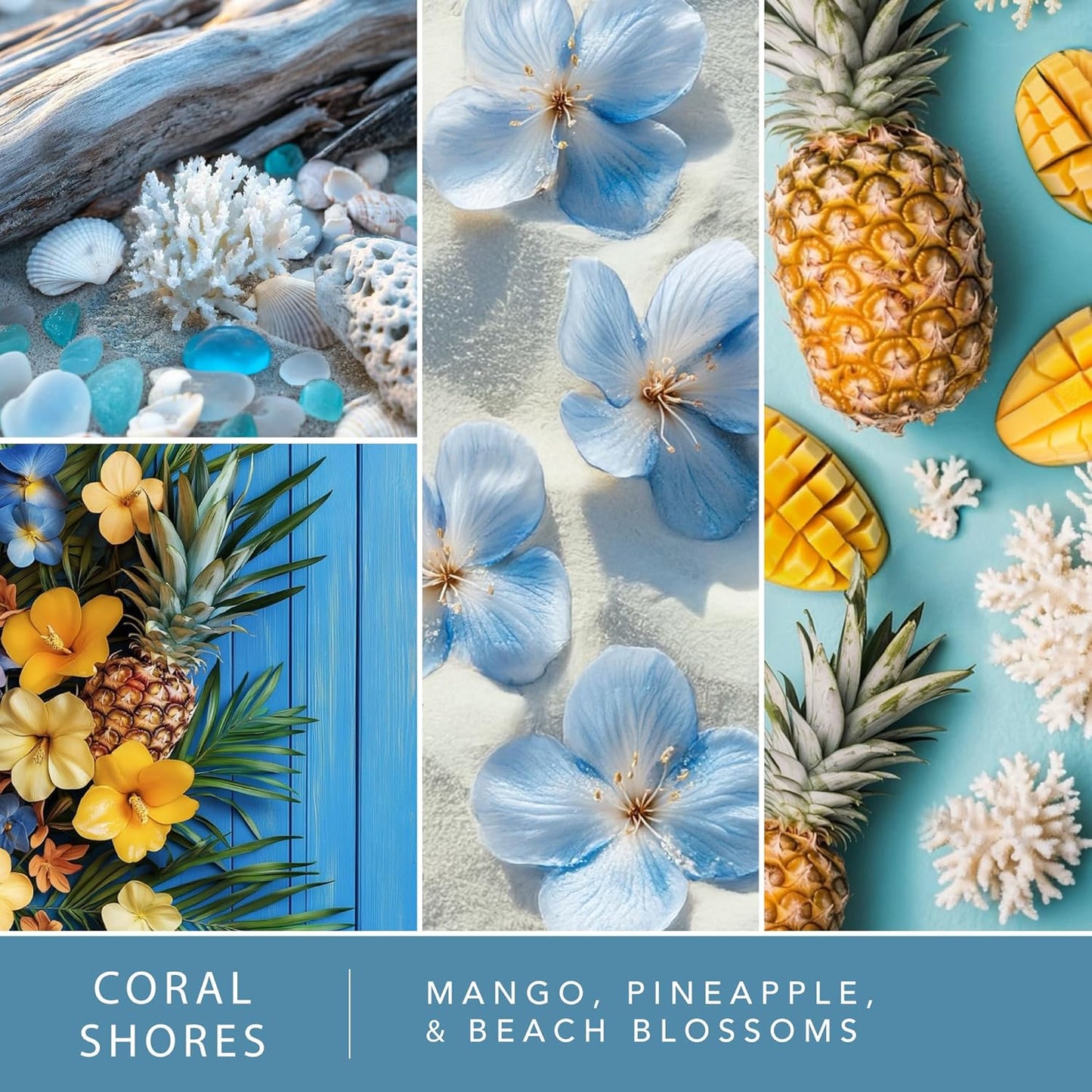 Scentsationals Wax Melts, Wax Cubes Strong Scent - Coral Shores - Long Lasting Scented Melts for Warmer, 10oz (24-Cubes)