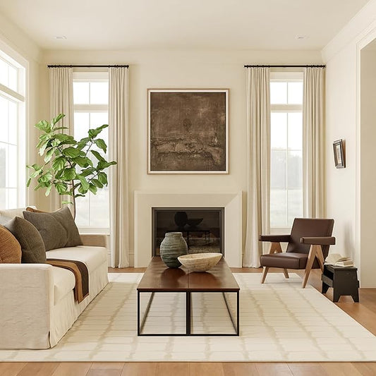 Nuloom Eunice Checkered 6' x 9' Machine Washable Area Rug for Living Room Bedroom Dining Room, Beige