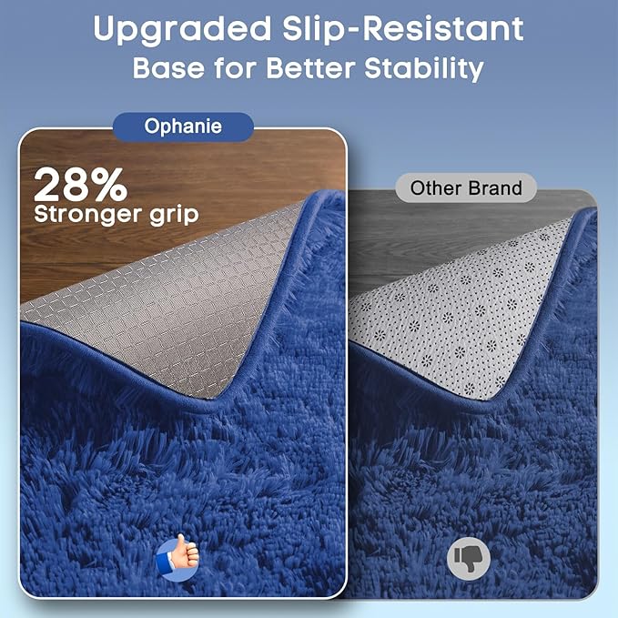 Ophanie 6x9 Blue Rugs for Living Room, Large Fluffy Shag Fuzzy Plush Soft Area Rugs, Floor Shaggy Navy Carpets for Bedroom, Carpet for Kids Boys Girls Dorm Nursery Home Decor Aesthetic