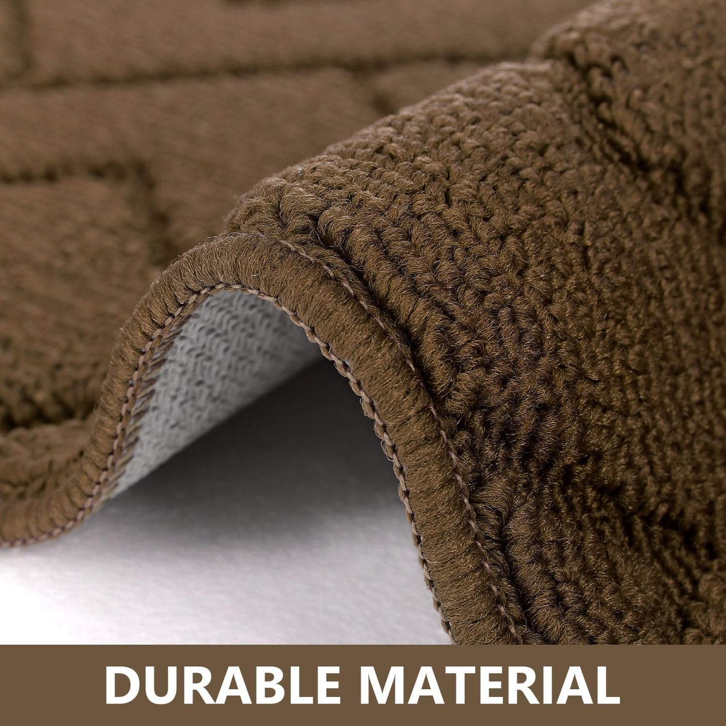 hicorfe Kitchen Rugs and Mats Sets,2 Pieces Super Absorbent Polypropylene Non-Slip Rug,Soft Comfort Floor Mat,Washable for Kitchen,Hallway,Office,Sink,Laundry(20" x 31.5" Plus 20" x 48",Dark Brown)