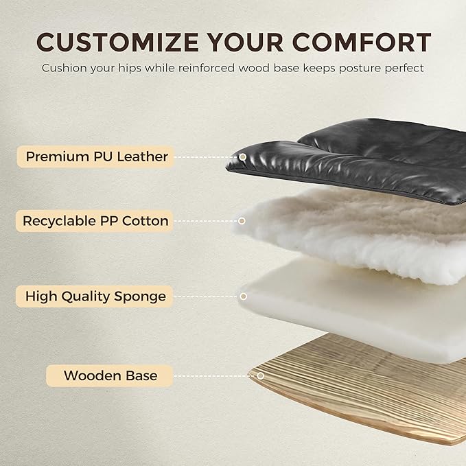 EUREKA ERGONOMIC Home Office Chair Ergonomic Desk Chair, Comfortable Office Chair Leather Executive Chair Mid Century Vintage 360° Swivel with Lumbar for Office Home Bedroom