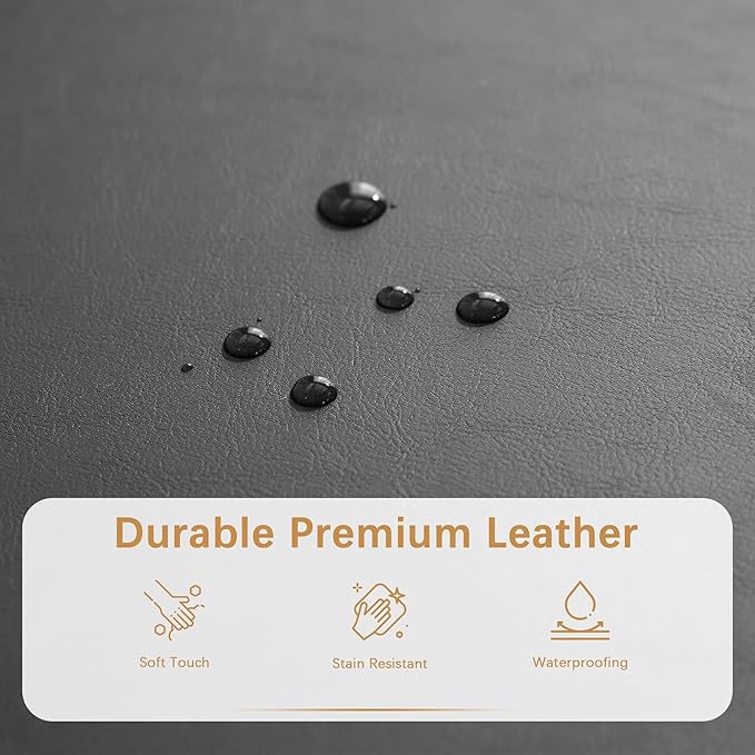 HUIMO Faux Leather Storage Ottoman Bench 50.3 Inch Extra Long PU Upholstered Bedroom Bench with Large Storage Space for The Living Room, Entryway, Bedroom Hold Up to 300lbs (Black)