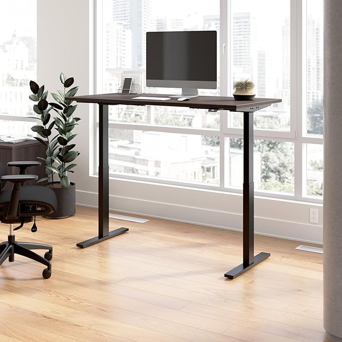 Bush Furniture Move 60 Electric Height Adjustable Desk, Ergonomic Sit-Stand Computer Table for Home and Professional Office, 60W x 30D, Storm Gray