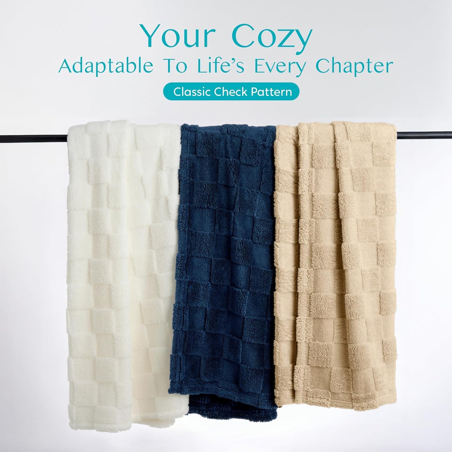 Joiedomi Twin Blanket for Bed, Soft Brown Fleece Checkered Blankets Gifts for Women Mom Girls, 280GSM Cozy Cute Soft Throw Home Room Decor Aesthetic Gifts 60x80 Inches