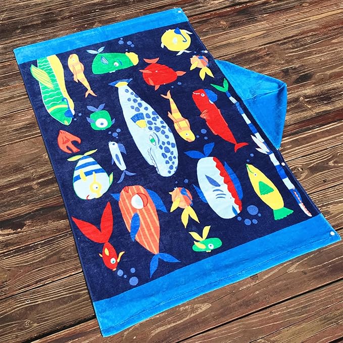 Kids Bath Towels, Kids Towel Girls Boys Hooded Beach,Bathroom,Pool Swim Towels 30 × 50 INCH Large Size Ultra Absorbent Cute Cartoon Animal Full Vitality 100% Cotton Wearable Wrap for Child