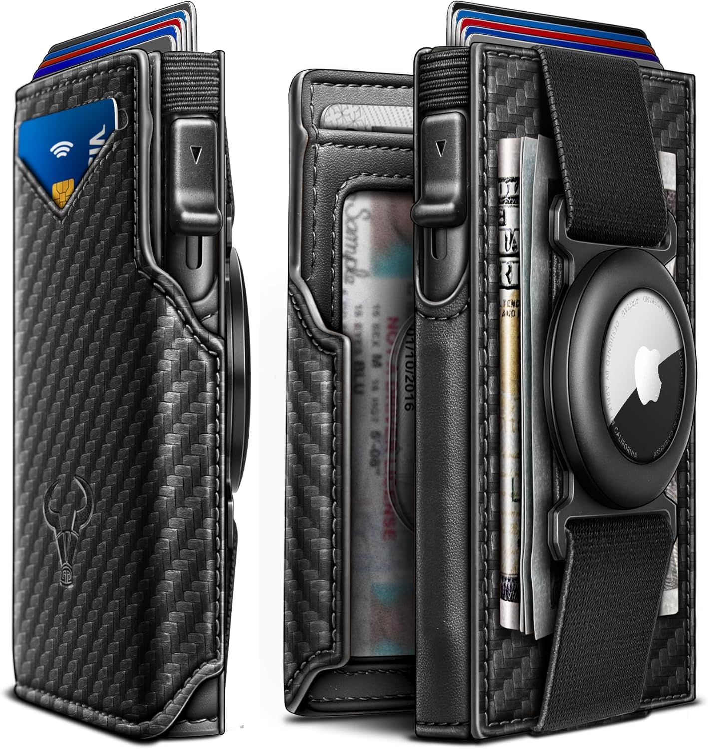 BULLIANT Men Airtag Wallet,Slim Front Pocket Wallet Money Clip for Men Gift 3.8"x2.7",Pop-up Access