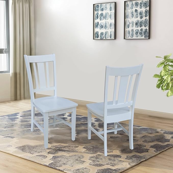 IC INTERNATIONAL CONCEPTS San Remo Splatback Chair, Elegant Dining Room Furniture, Sturdy Wooden Frame, Comfortable Seating, Easy Assembly, Perfect for Home or Office Decor
