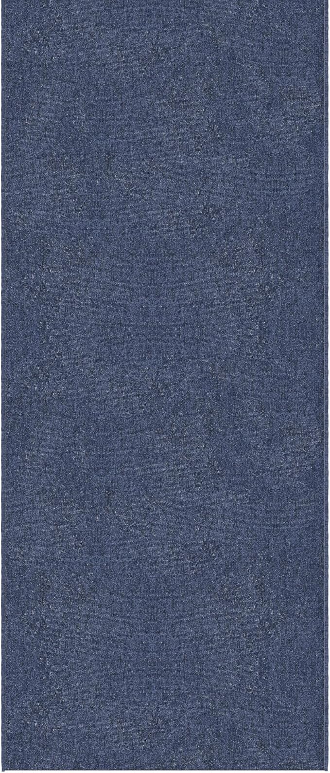 Ottomanson 2'7" x 4' Ultra-Thin Entryway Rug - Durable Non-Slip Mat for High-Traffic Areas - Fits Under Doors for Easy Entry - Ideal for Front Door, Hallway, Kitchen, Bathroom & Mudroom, Navy