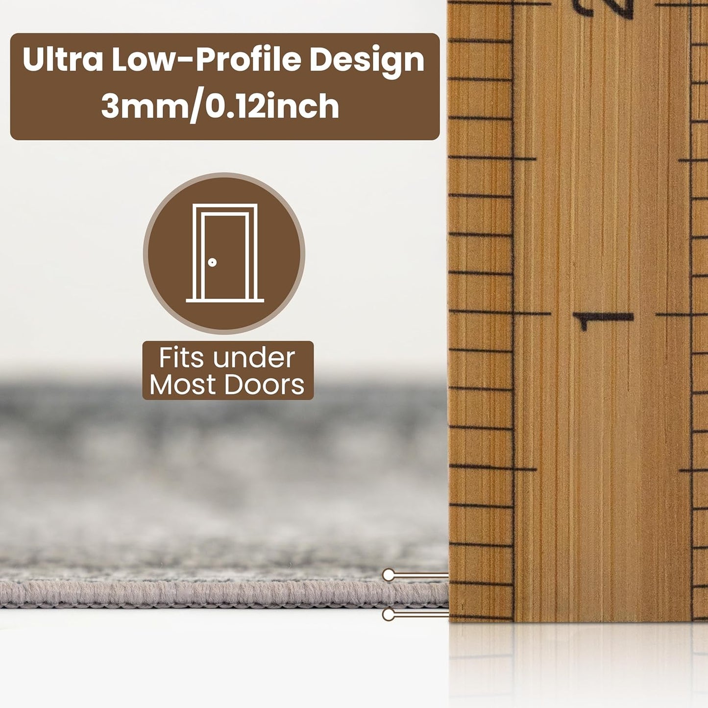 Washable Runner Rug 2.5x8 | Non Slip Rug Runners for Hallways, Entryways, Kitchens, Bathrooms, Bedrooms | Ultra-Soft Flannel Carpet Runners with Rubber Backing (Dark Grey, 2.5x8)