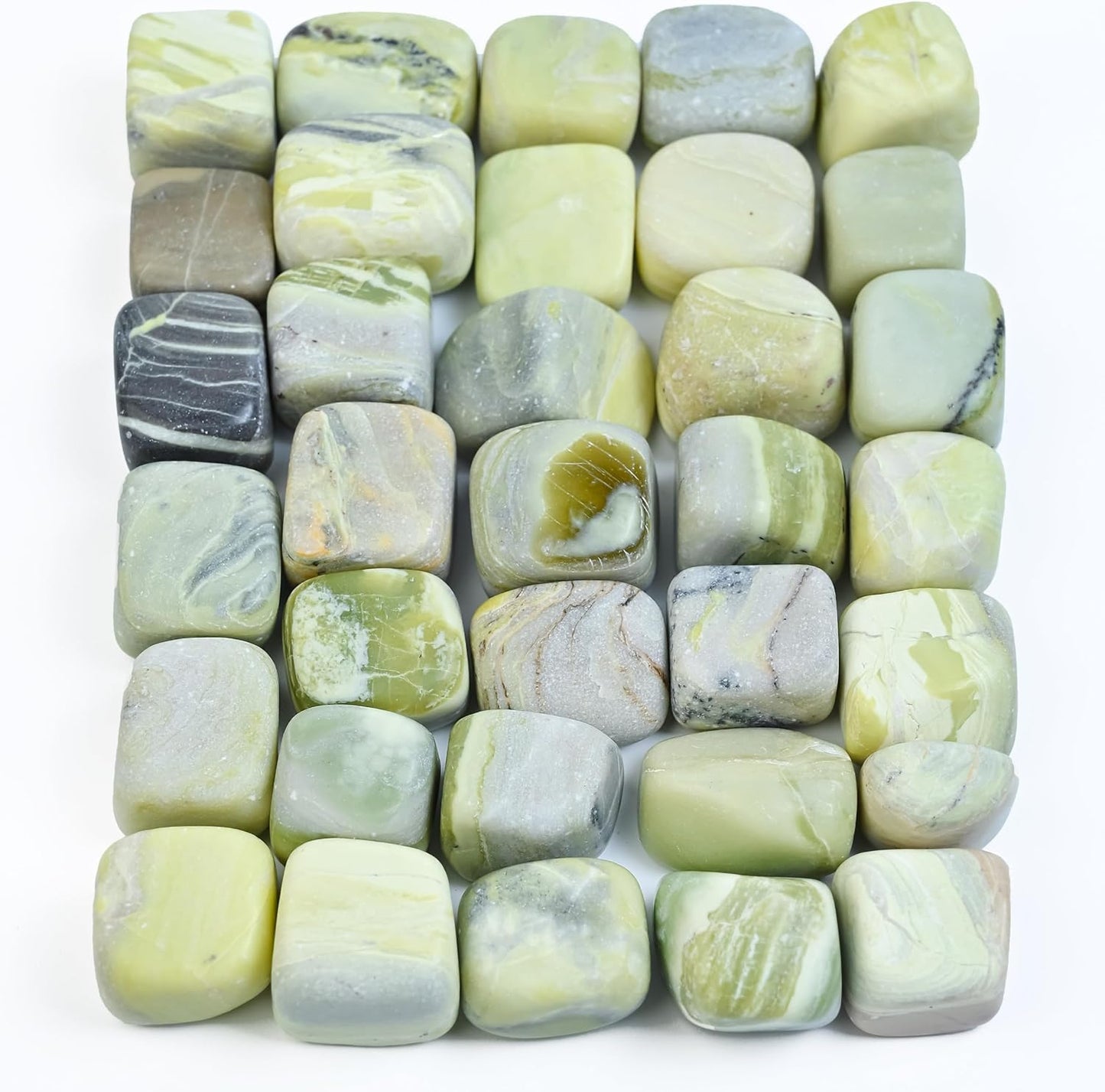 Crocon 1LB Serpentine Tumbled Stones and Crystals Bulk 2000+ Carats Natural Crystal Kit for Reiki Healing Crystal Polished, Tumble Stones, Chakra Balancing, Reiki Gift, Home Decor Size : 20-25 mm