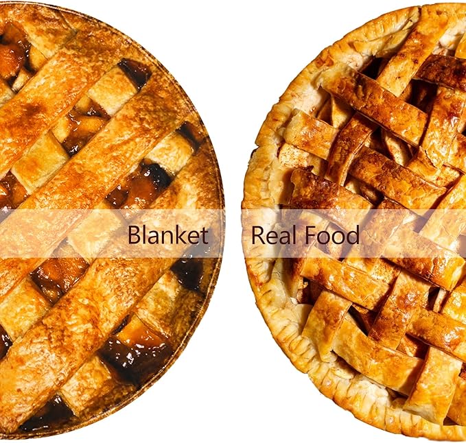 Vessia Applepie Throw Blanket, Realistic Funny Food Blanket for Adults and Kids, 300GSM Soft Throw for Couch, Sofa, Bed, Fun Home Decor for All Seasons, 60 inches